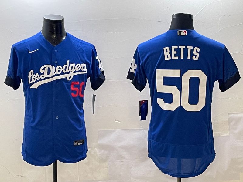 Men Los Angeles Dodgers #50 Betts Blue City Edition Elite Nike 2025 MLB Jersey style 1->los angeles dodgers->MLB Jersey
